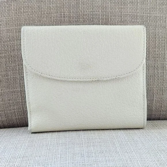 Gucci Cardholder Wallet Bifold Off White Genuine Leather Purse Made in Italy - Picture 2 of 14